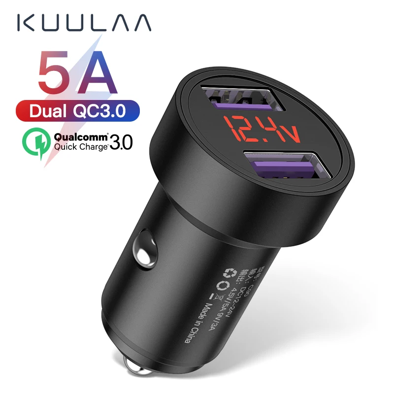 KUULAA Quick Charge 3 0 USB Автомобильное зарядное устройство для iPhone Xiaomi Samsung Huawei SCP QC3.0 QC