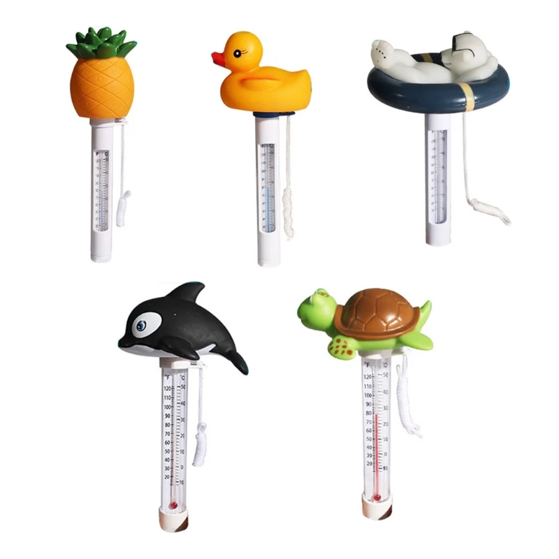 

null Cute Animal Shaped Floating Buoy Swimming Pool Thermometer SPA Hot Tub Bath Easy Read Display Water Temperature Test Tube