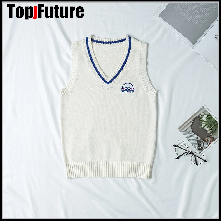 Женский японский вязаный жилет для девочек милый Универсальный свитер школьная