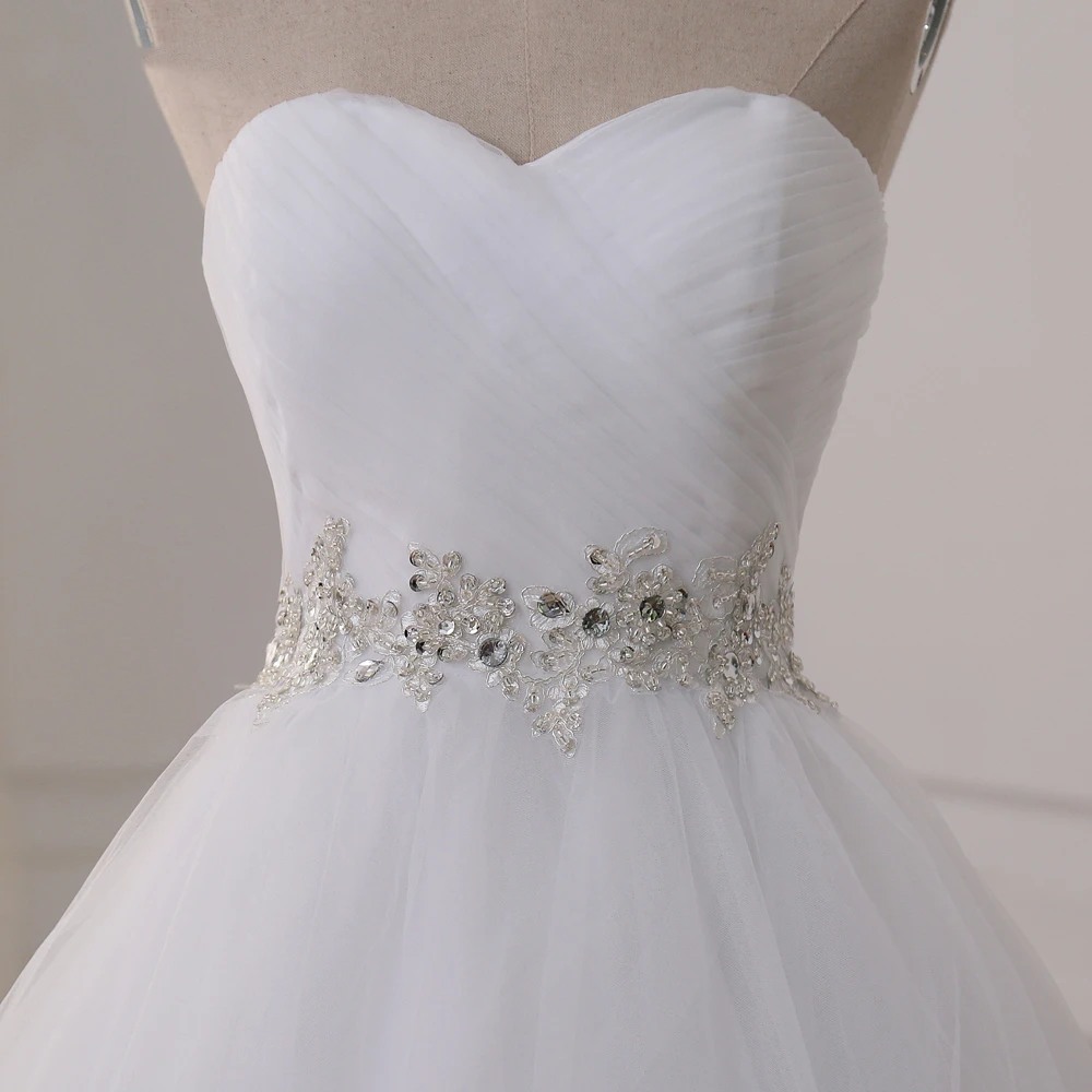 ADLN Stock Ball Gown Wedding Dresses 2017 Sweetheart Sweep Train Lace Applique Corset Bride Gowns Vestidos De Novia|vestidos de novia|gown