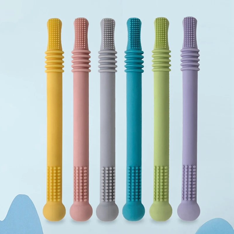 

Infant Baby Supplies Hollow Teething Tube Bite Molar Rod Baby Soft Teething Toy Children Food-grade Silicone Molar Bar