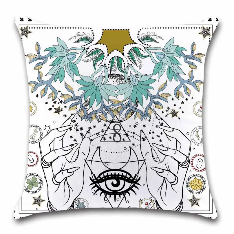 Таро геометрические декоративные белые тканевые чехлы на подушку декоративный