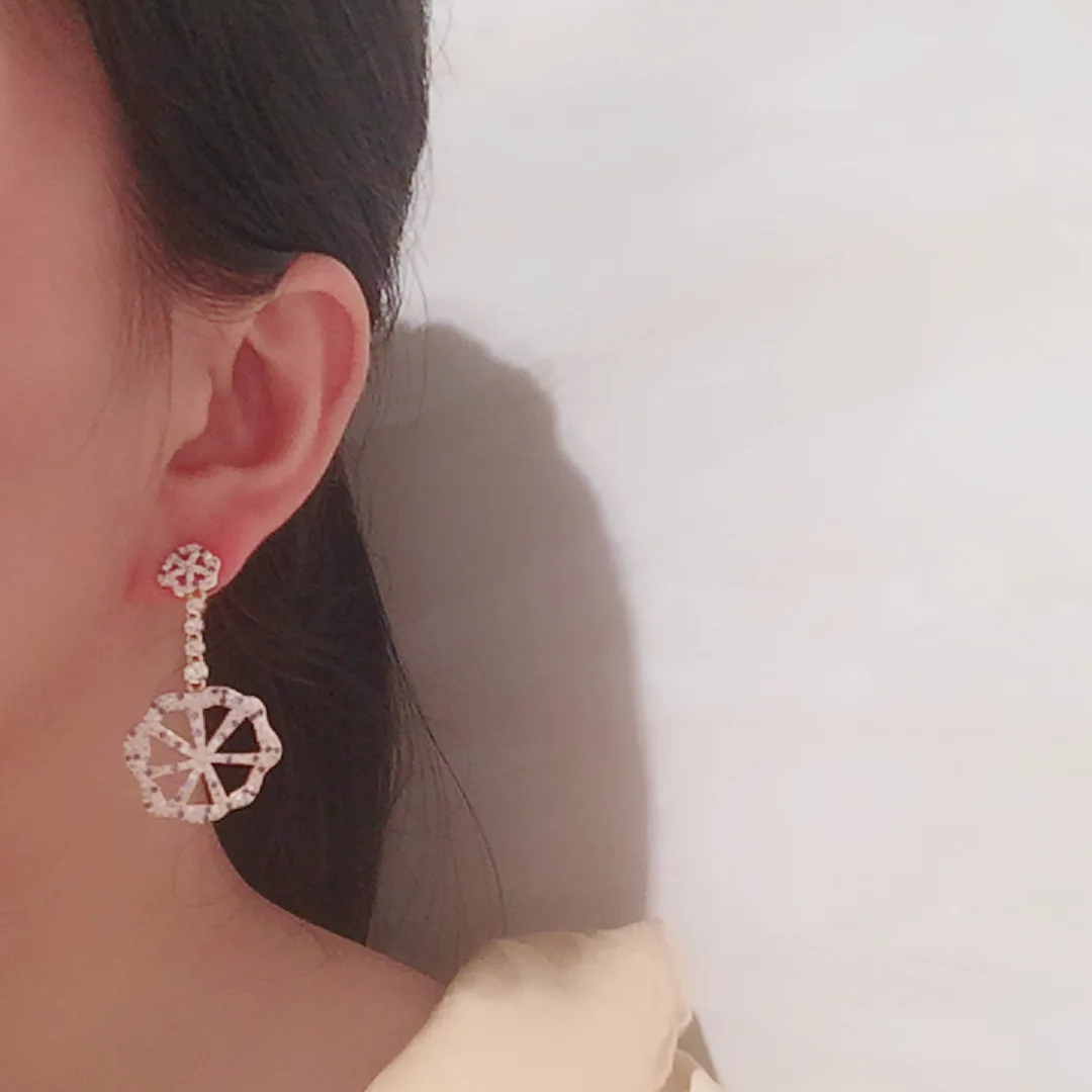 

Hollow flower earrings long tassel gentle atmosphere personality S925 silver needle super fairy earrings