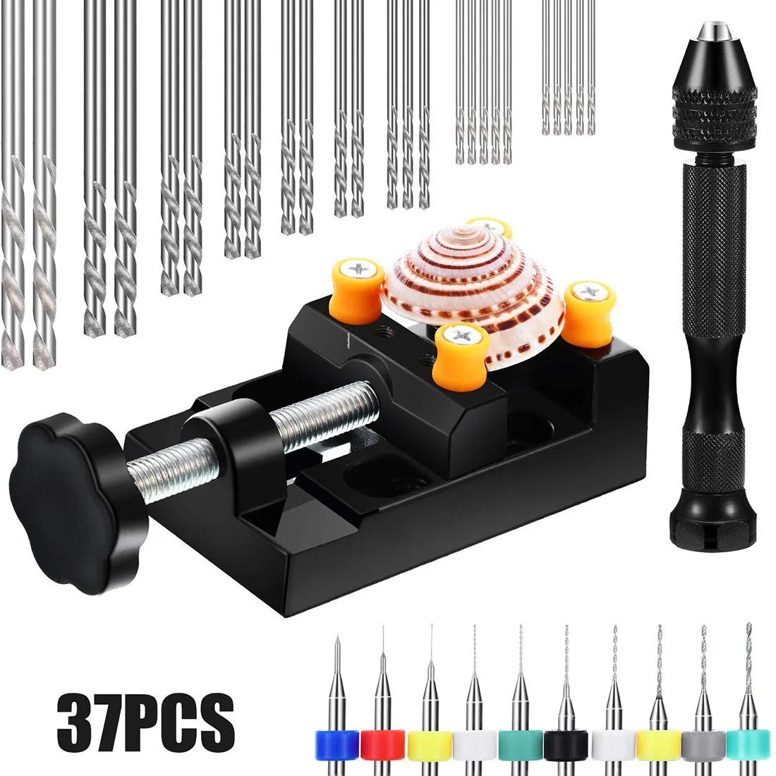 

Aluminum Alloy Micro Drill Bits Fixed Shank Drill Bench Vise Hand Pin Vise For Ngle Amber Olive,