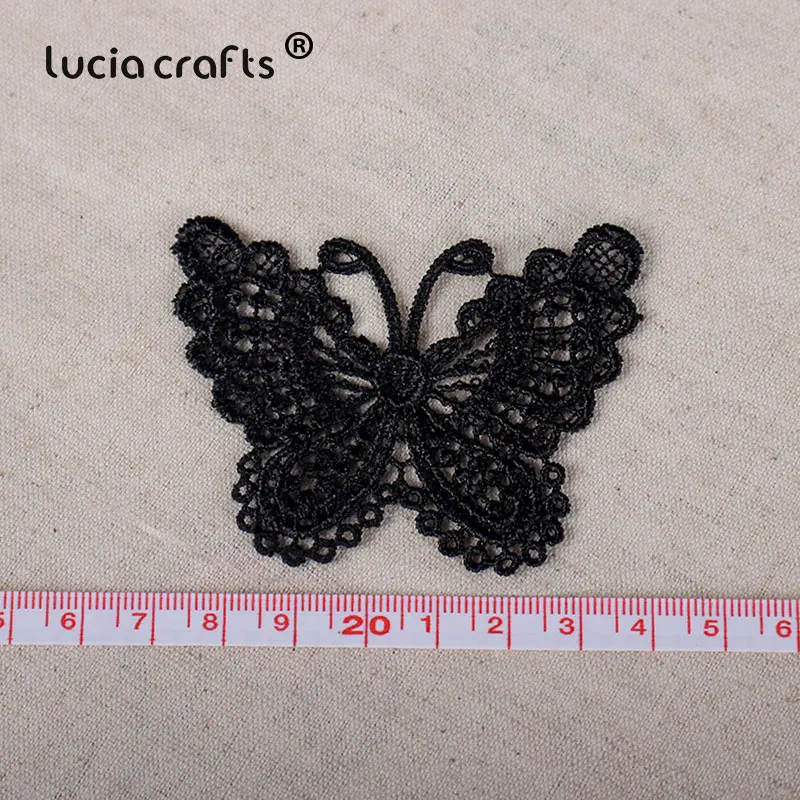 

12pcs 5.5*6.5cm Black White Embroidered Butterfly Bow Lace Patches Applique DIY Wedding Clothing Dress Sewing Accessories P0612
