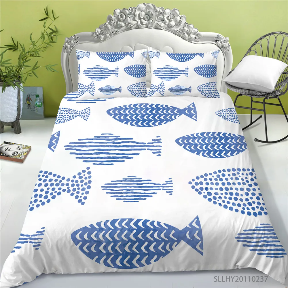 

3D Bedding Set Ocean Series Duvet Cover Set Modern Home Bed Set Pillowcase 2/3 Pcs Hot Selling