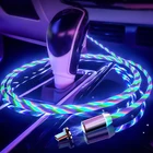 Автомобильный зарядный кабель для телефона, светящийся Магнитный USB-кабель для Peugeot 307 206 308 407 207 3008 406 208 508 301 2008 408 5008