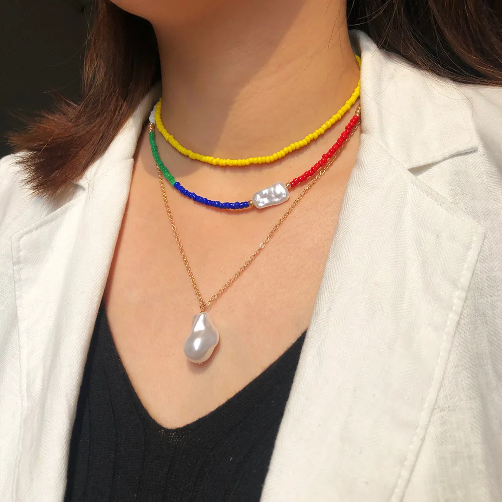 Богемное летнее пляжное ожерелье простой и универсальный темперамент женское с