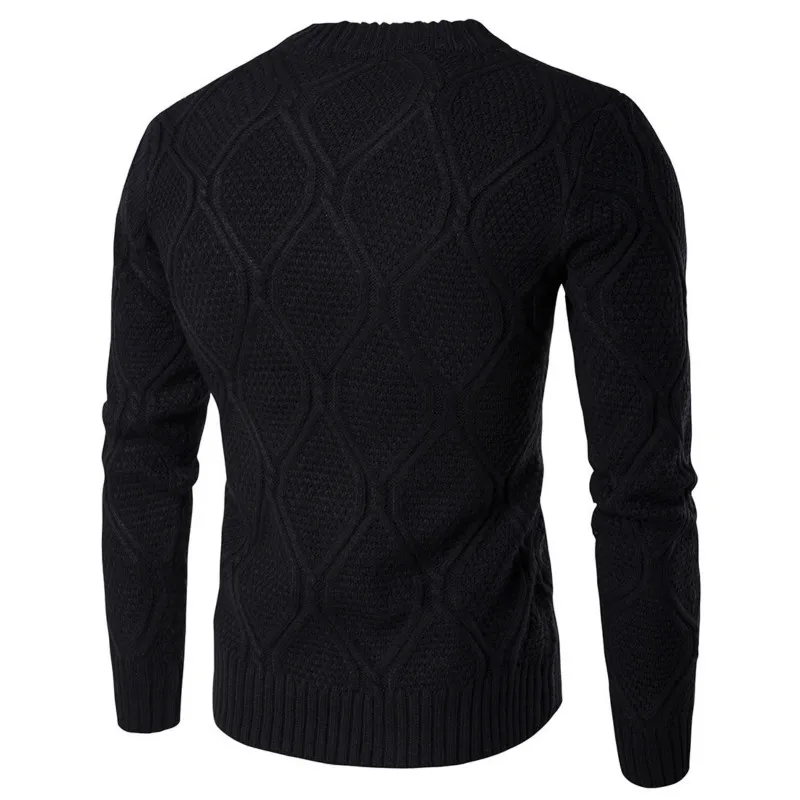 

2020 Autumn Men's O-neck Casual Pullover Casual Warm Winter Long-sleeved Solid Color Thickened Fashion Twist Cotton Knit Sweater