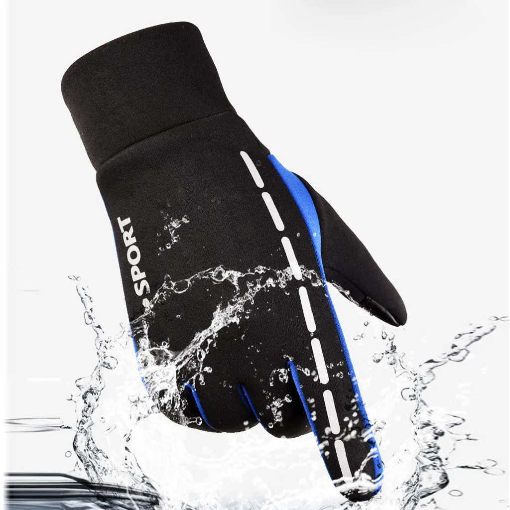 Мужские зимние перчатки с противоскользящими эластичными манжетами теплые