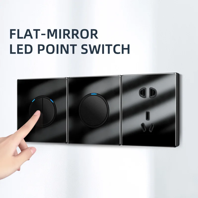 

Aleleke Light Switch Wall Sockets 300W Wall Led Switch Vintage Crystal Panel Power Socket Electrical Outlets For Home