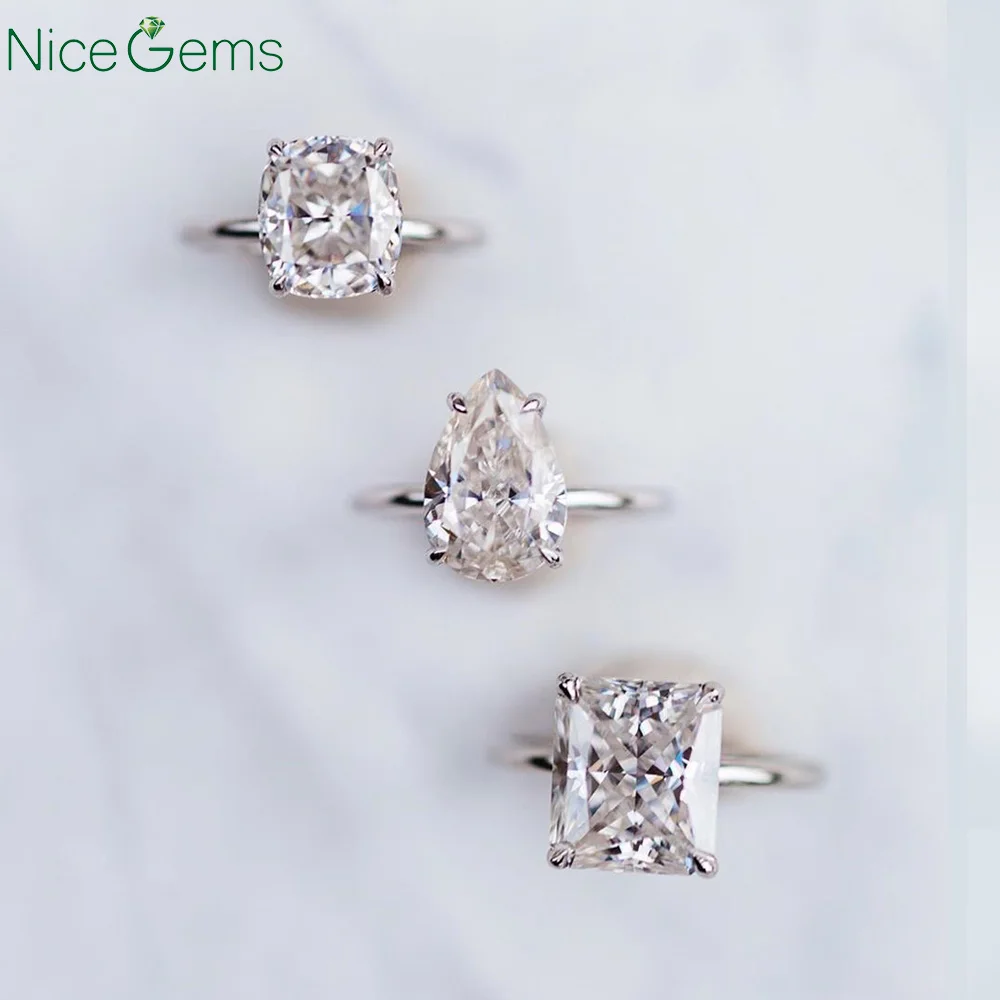 Кольцо обручальное с муассанитом D-образное изделие из белого золота 3 5 карат