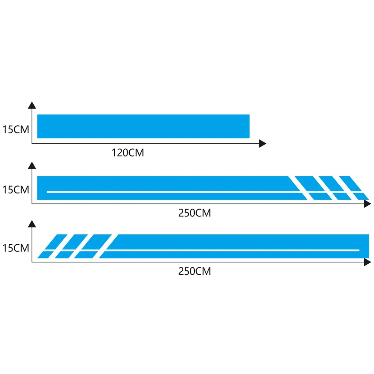 

New 3pcs Car Side Stripes Stickers RV Caravan Body Decal Sticker SUV Pickup Off-road Stripes DIY Decor For VW T4 T5