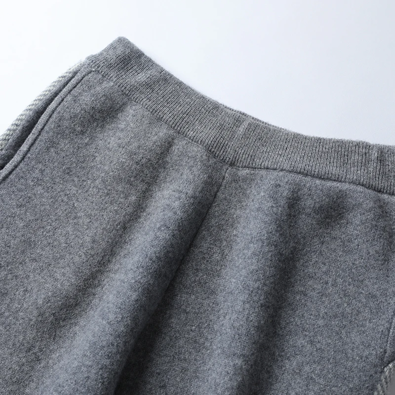 2020 New Autumn Winter Women 100% Cashmere And Wool Pants  Soft Waxy Comfortable High-Waist Knitted Female Thicken Wide Leg Pant