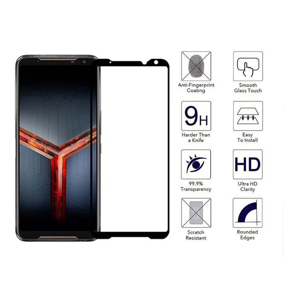 2 в 1 закаленное стекло для Asus ROG Phone II ZS660KL чехол ультра тонкий противоударный чехол для телефона Asus ROG Phone 2 Phone2 чехол