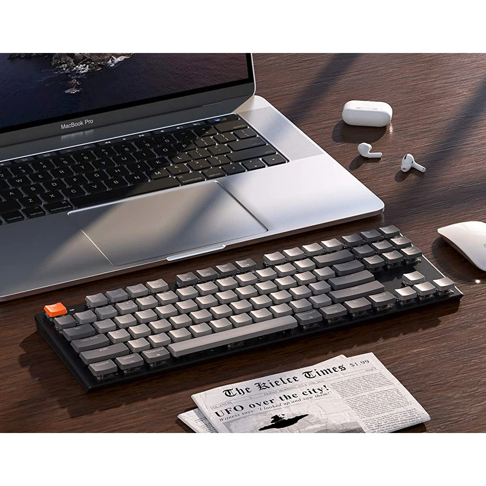 

Keychron K1 V4 M 87 Key Ultra-Thin Wireless Bluetooth USB Mechanical Low Profile Keyboard, RGB LED Backlit for Mac Windows