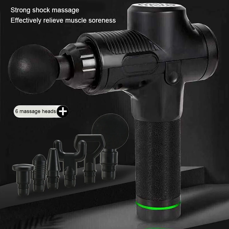 

30 Gear Muscle Massage Gun Lcd Display Muscle Fascia Massager For Neck Back Body Relaxation Percussion Massager Gun with 6 Heads
