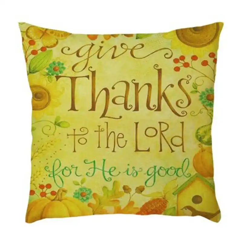 Sunflower Butterfly Pillow Case Thanksgiving Day Festival Covers Cotton Linen Home Sofa Waist Cushion Cover Room Decor | Дом и сад
