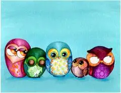 

HAEANK 2134 Owl Family Counted Cross Stitch 11CT 14CT 18CT Cross Stitch Kits Embroidery Needlework Sets