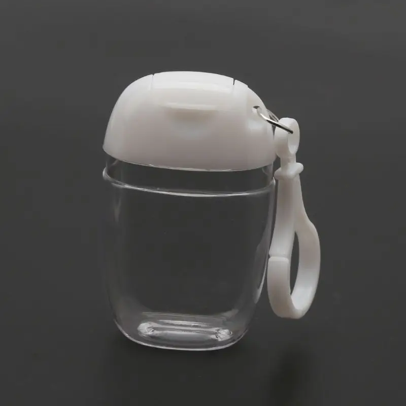 

2021 New 5Pcs 30ml Empty Hand Sanitizer Portable Empty Bottles Hook Keychain Carriers