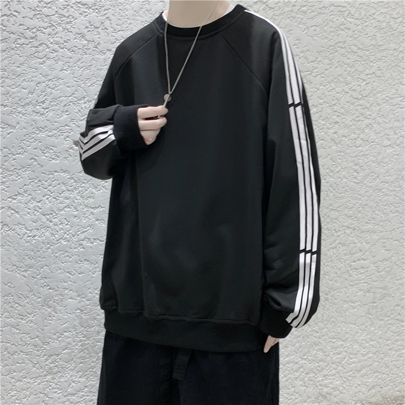 

Korean Version Hip Hop Patchwork Striped T-Shirt Long-Sleeve Harajuku Minimalist Clothes Fashion Hot-Sale Autumn Male Streetwear