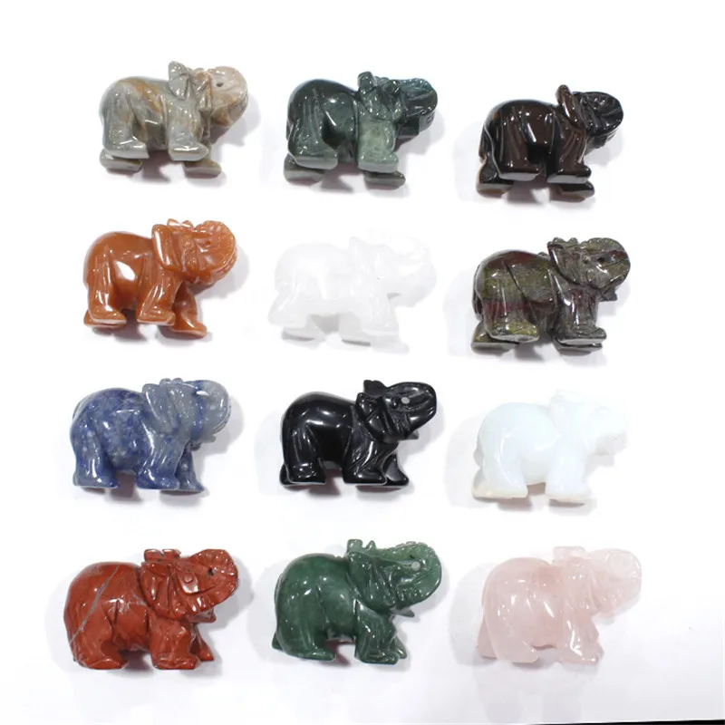 

1 Pcs 2.5 inches natural many different material crystal elephant