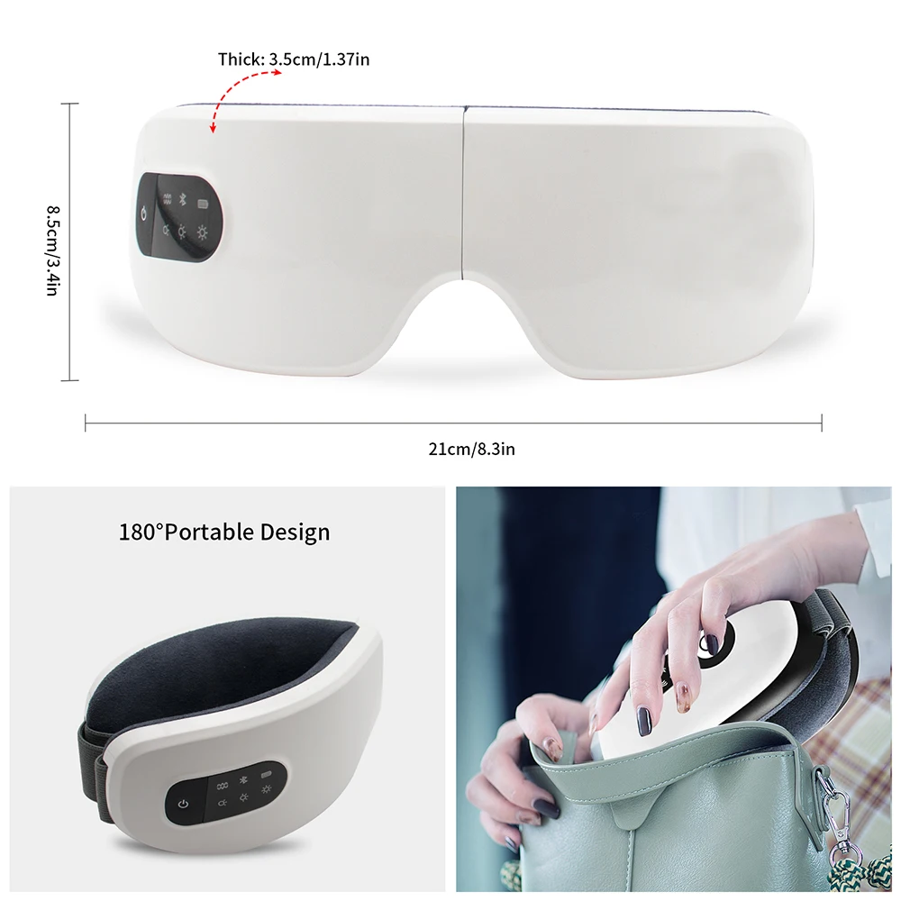 Умная маска для глаз с подогревом и вибрацией массажер очки дуговой терапии Bluetooth