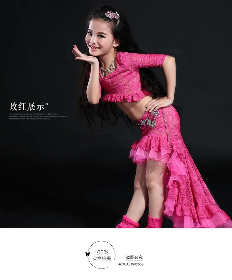 Детские костюмы для танца живота; Комплект для танцев; платье; танцевальные костюмы; одежда для детей; детский смокинг принцессы; юбка; 2 предмета; топ+ юбка