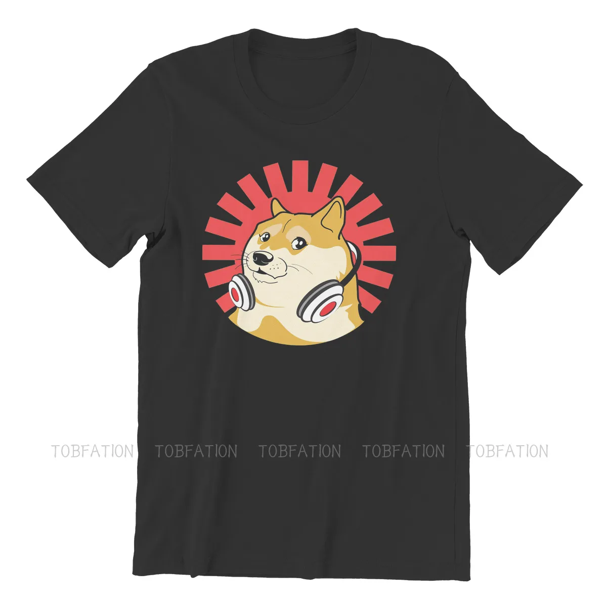 Doge Интернет-мем Милая модная футболка с наушниками винтажные графические