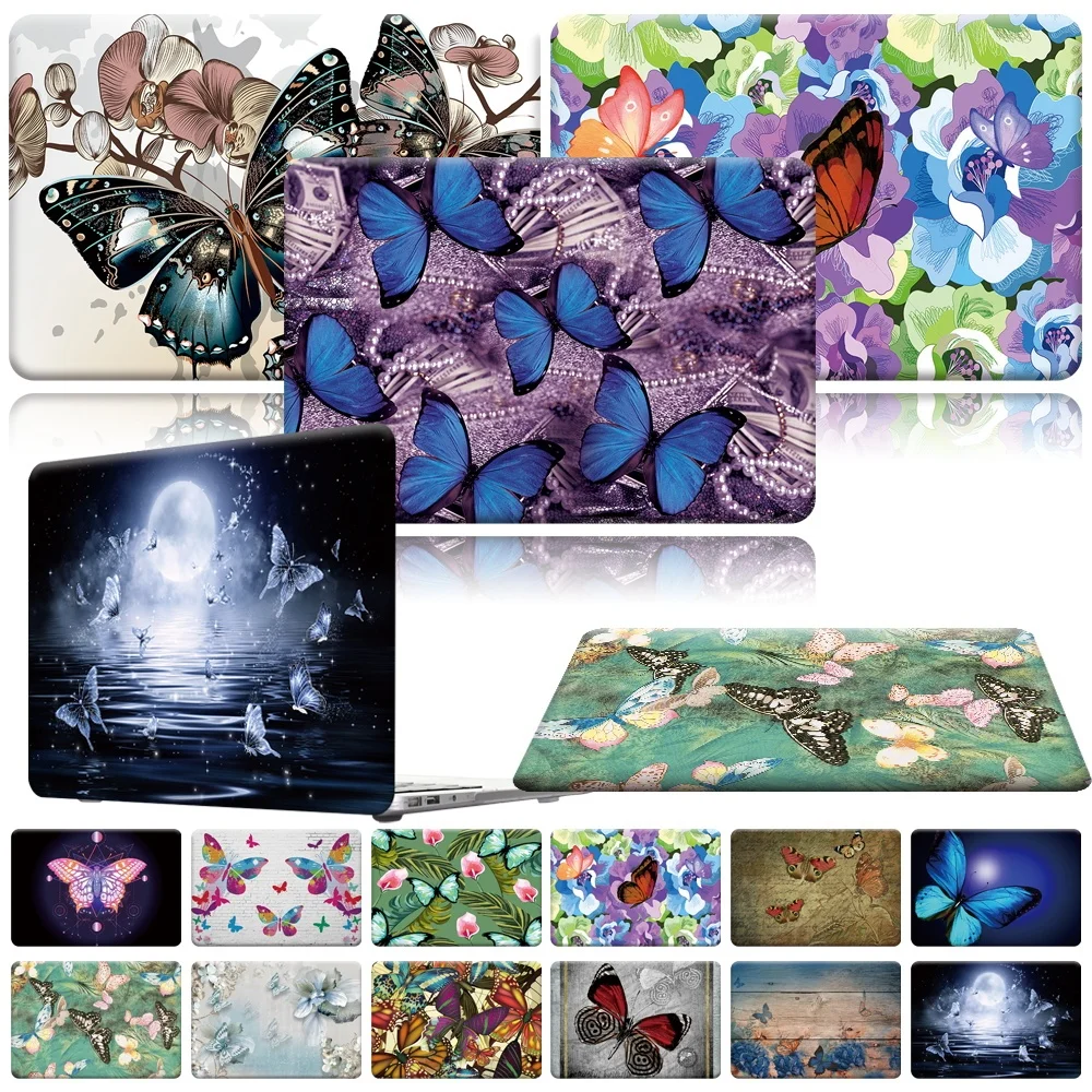 Printing butterfly Hard Shell Laptop case cover For Apple MacBook Air Pro Retina 11 12 13 16/Air A2179 A1932/Pro  A1369 A1466