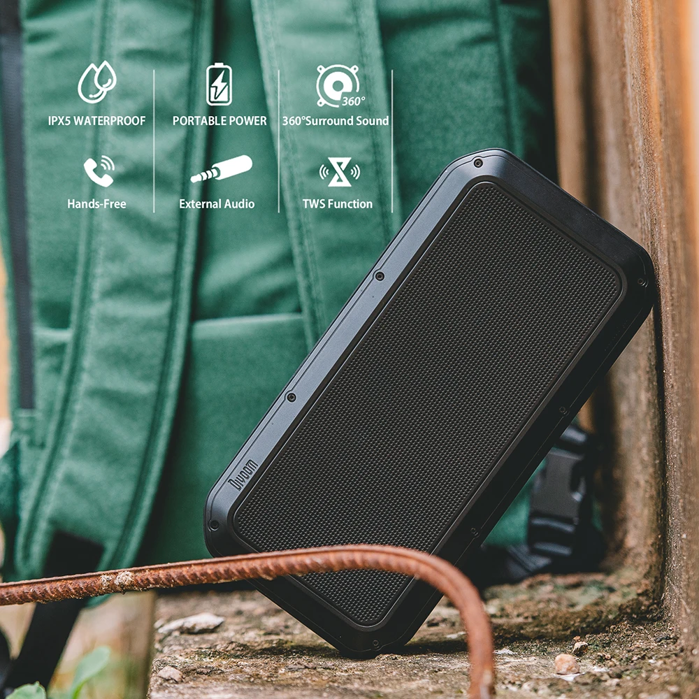 Divoom Voombox Pro Портативный Bluetooth Беспроводной динамик 40 Вт супер бас с 10000 мА/ч, для 18 часов проигрывания IPX5 водостойкий