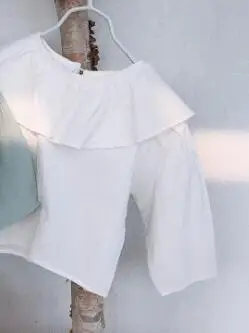 white blouse Весна-осень, милые детские однотонные рубашки из чистого хлопка с воротником в виде листьев лотоса, свободные блузки для маленьких девочек - Цвет: white blouse