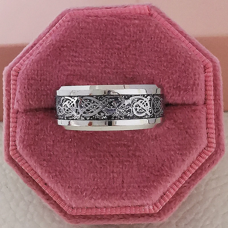 Модное кольцо из нержавеющей стали черный cz Циркон для мужчин Вечность помолвка