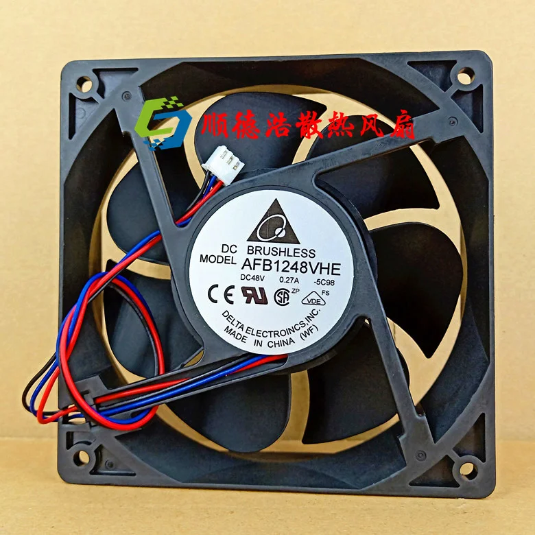 

AFB1248VHE 12038 12cm 48V 0.27A 3 wire double ball cooling fan