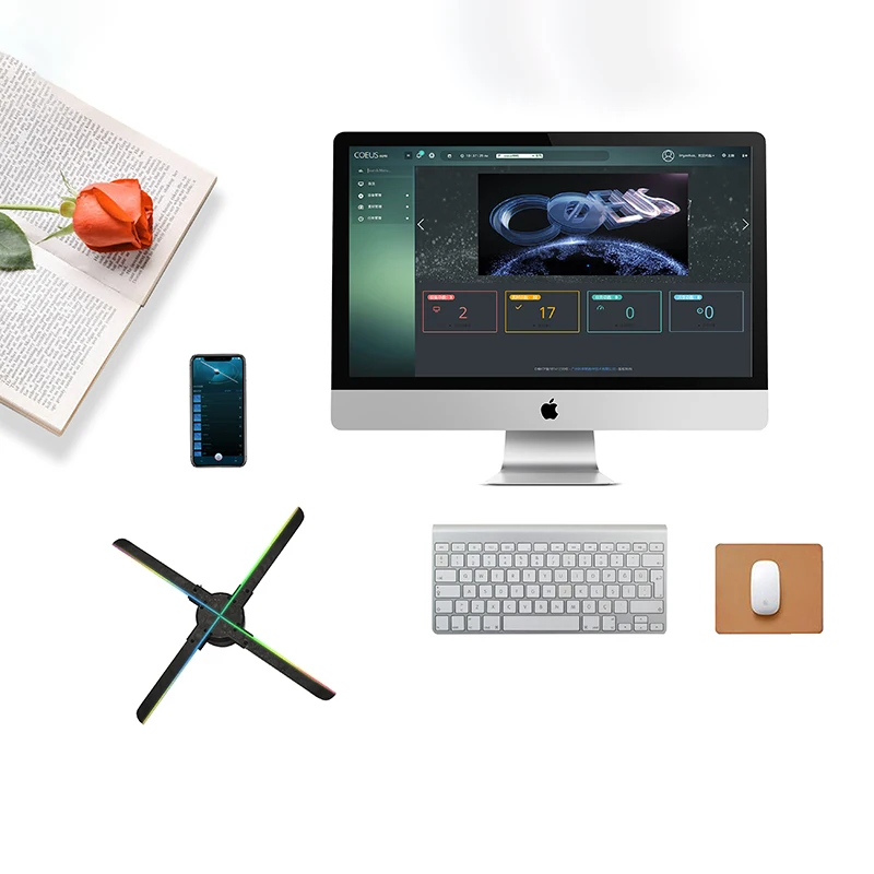 3d Advertising Fan 640 Led Holographic Projector Fan Wifi 3d Holographic Imaging Light Player 3d Remote Advertising Display