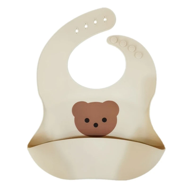

Водонепроницаемый силиконовый слюнявчик для кормления новорожденных с принтом медведя H055