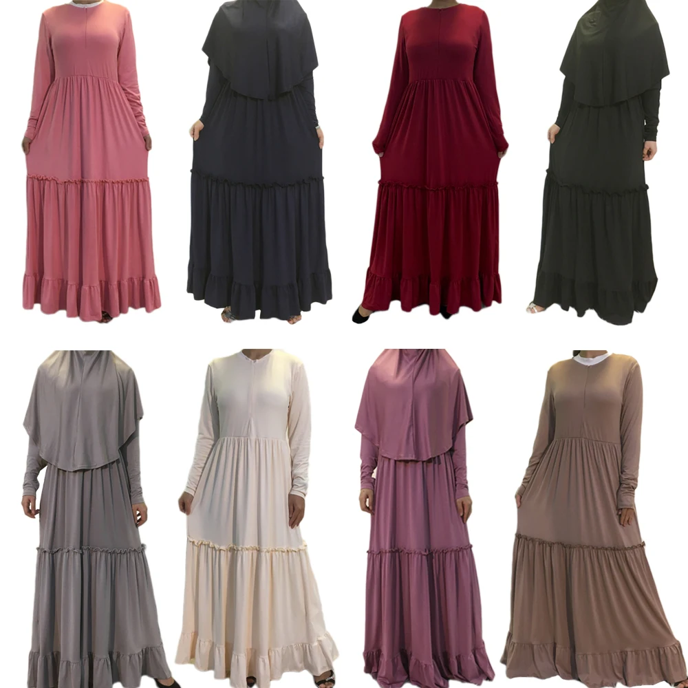 Абая мусульманское женское длинное платье драпированный дизайн молитва одежды Рамадан исламский арабский хиджаб + платье полное покрытие ...