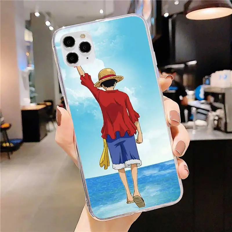 

One Piece Luffy Anime Phone Case for iphone 11 12 Pro Max Clear Cover Xs X XR 7 8 6 6S Plus 5 5S SE 2020 Fundas Coque Etui