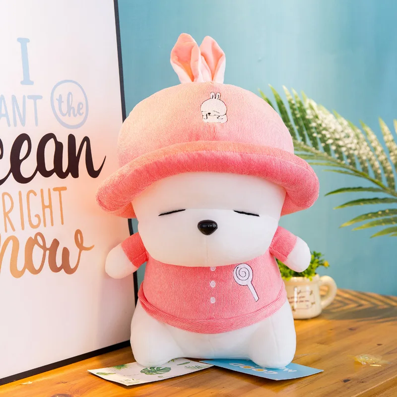

Creative New Rogue Rabbit Cute Lollipop Hooded Rabbit Soft Stuffed Animals Doll Cartoon Plush Toys for Children Kids Gift