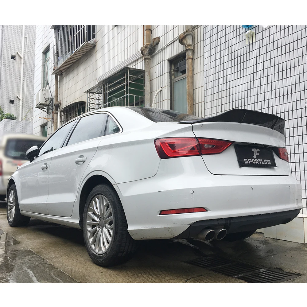 Задний спойлер багажника из углеродного волокна для Audi A3 S3 Sline RS3- задний спойлер багажника Крышка