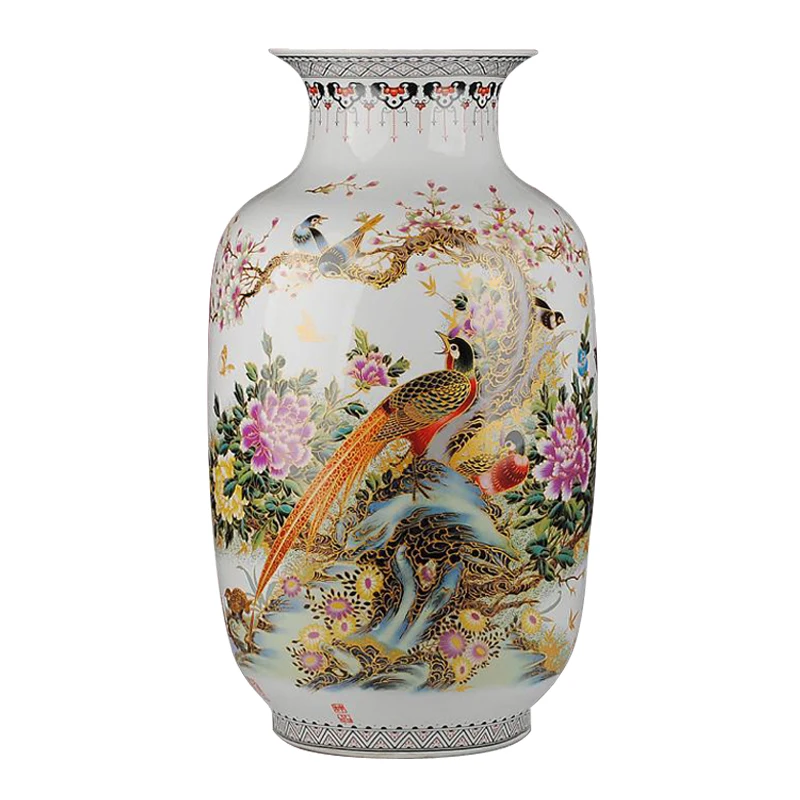 

Керамическая антикварная имитация глазури в китайском стиле напольная ваза для торта украшение для гостиной дома