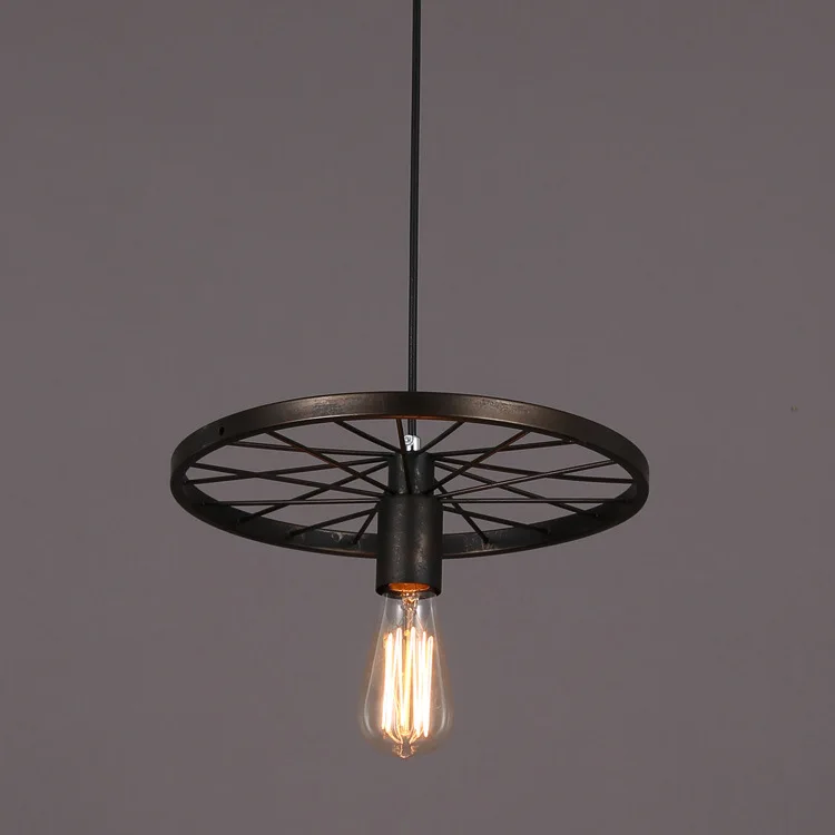 Винтажный Ретро-колесо набор подвесных светильников кованое железное