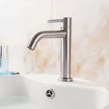 Single Cold Quickly Open Type Kitchen & Basin Faucet Rust And Corrosion Resistance Bathroom Sink Water Tap 304 Stainless Steel