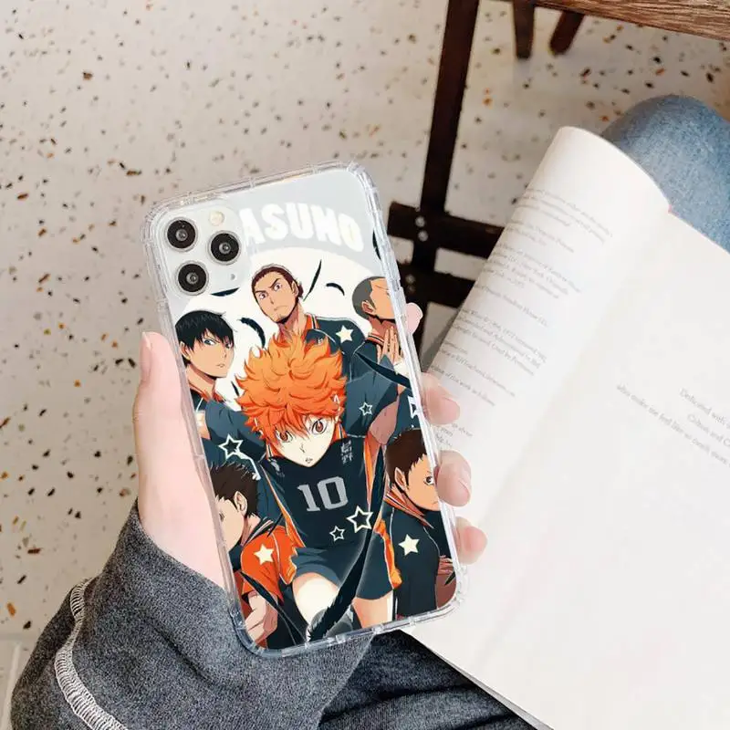 

Cute Japan Anime Haikyuu Clear Phone Case Transparent for iPhone 11 12 mini pro XS MAX 8 7 6 6S Plus X 5S SE 2020 XR