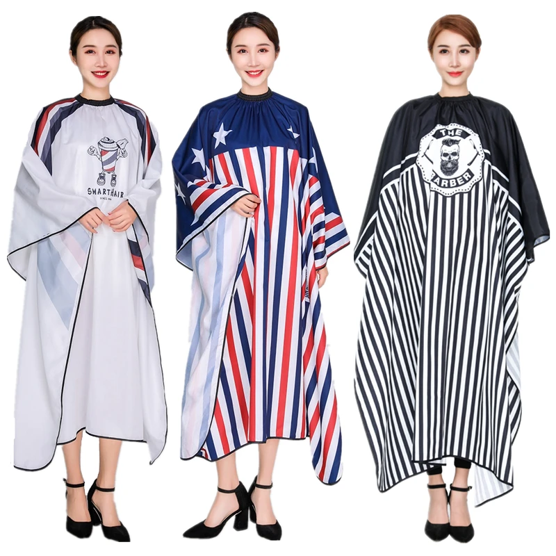 

Salon Professional Haircut Cape Barber Shop Classic Stripe Waterproof Hairdressing Dyeing Perm Styling Apron Hairdresser Cape