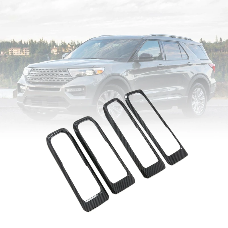 4 шт. углеродного волокна автомобильные дверные ручки чаши защитная накладка