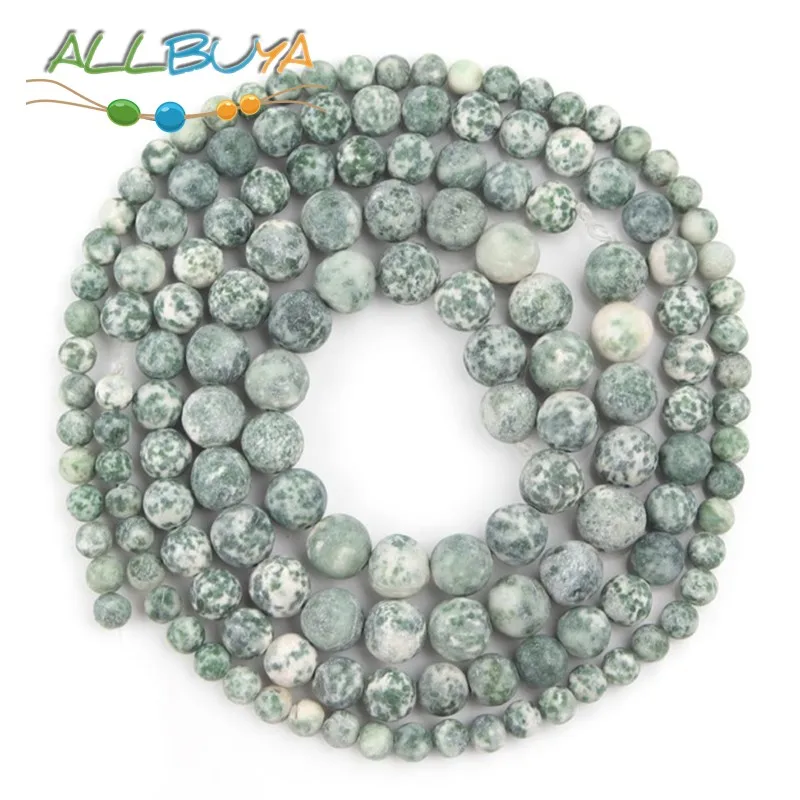 4/6/8/10/12 мм натуральный матовый зеленый пятнистый яшмы вокруг свободные каменные