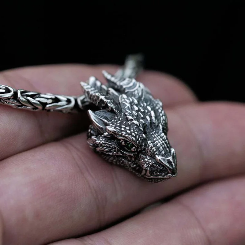 Ожерелье унисекс с подвеской в виде дракона для мужчин и женщин