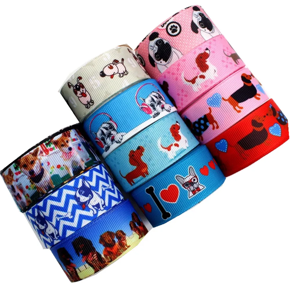 YJHSMY D 17331 1146 10 ярдов 22 мм мультфильм собака печатных grosgrain ленты Свадебные