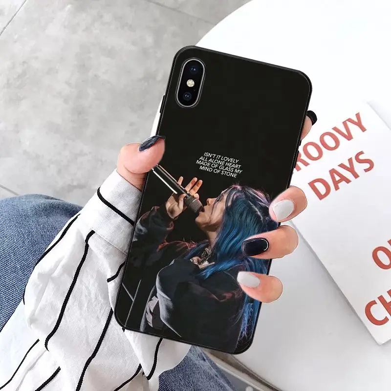 MaiYaCa Billie eilish Smart Cover черный мягкий чехол для телефона для Apple iPhone 8 7 6 6S Plus X XS MAX 5 5S SE XR 11 11pro max